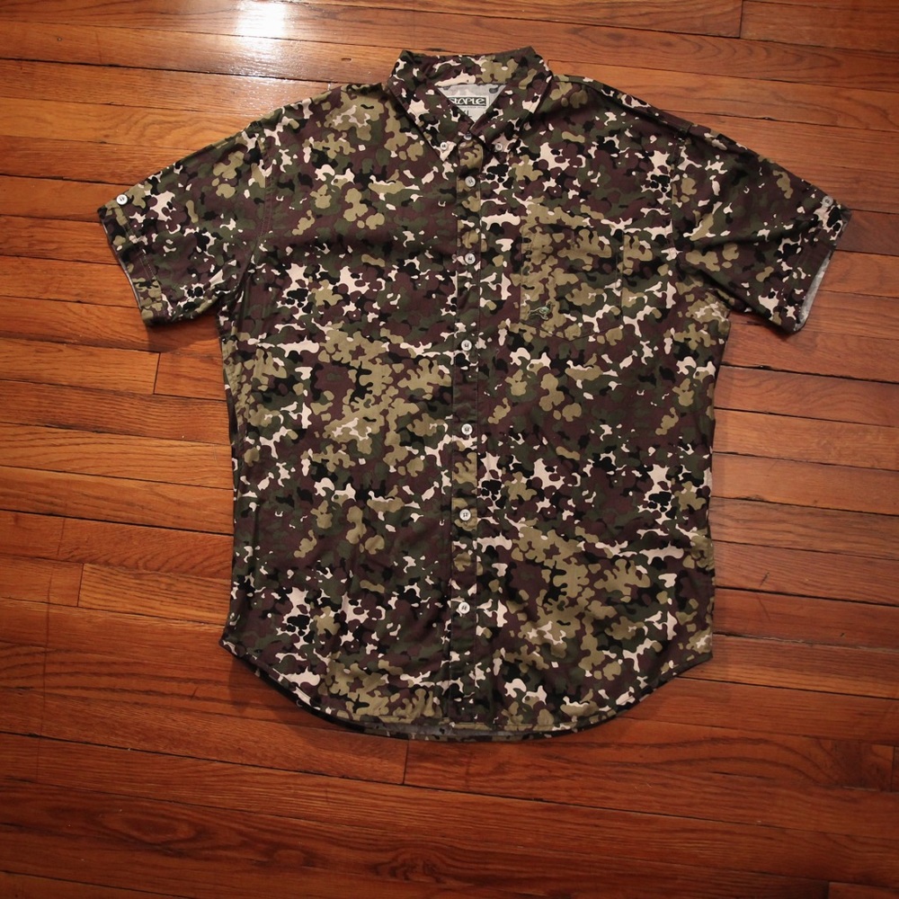 Short Sleeve Camo Button Down by Staple